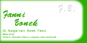 fanni bonek business card
